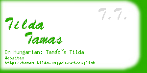 tilda tamas business card